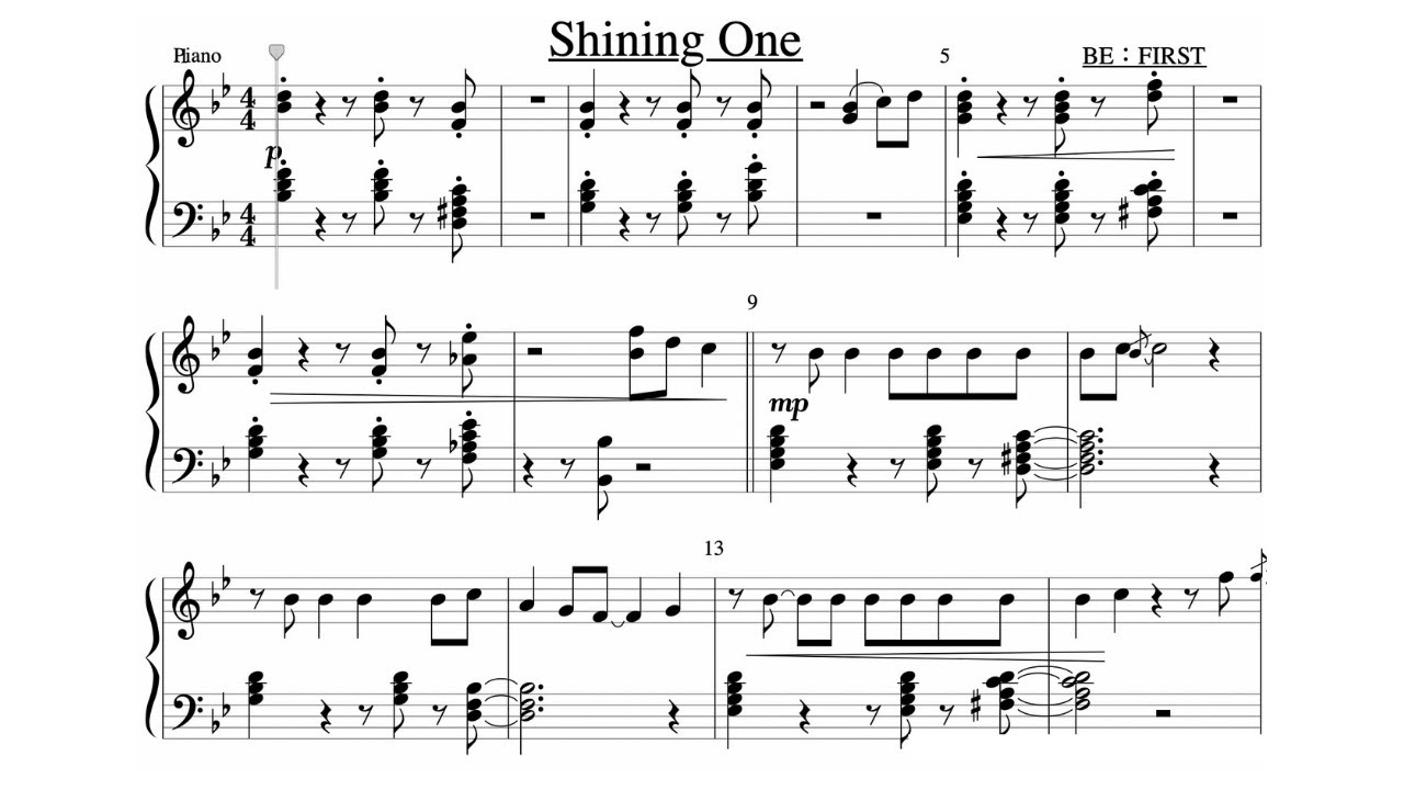 【ピアノ楽譜配信中】『Shining One／BE:FIRST』