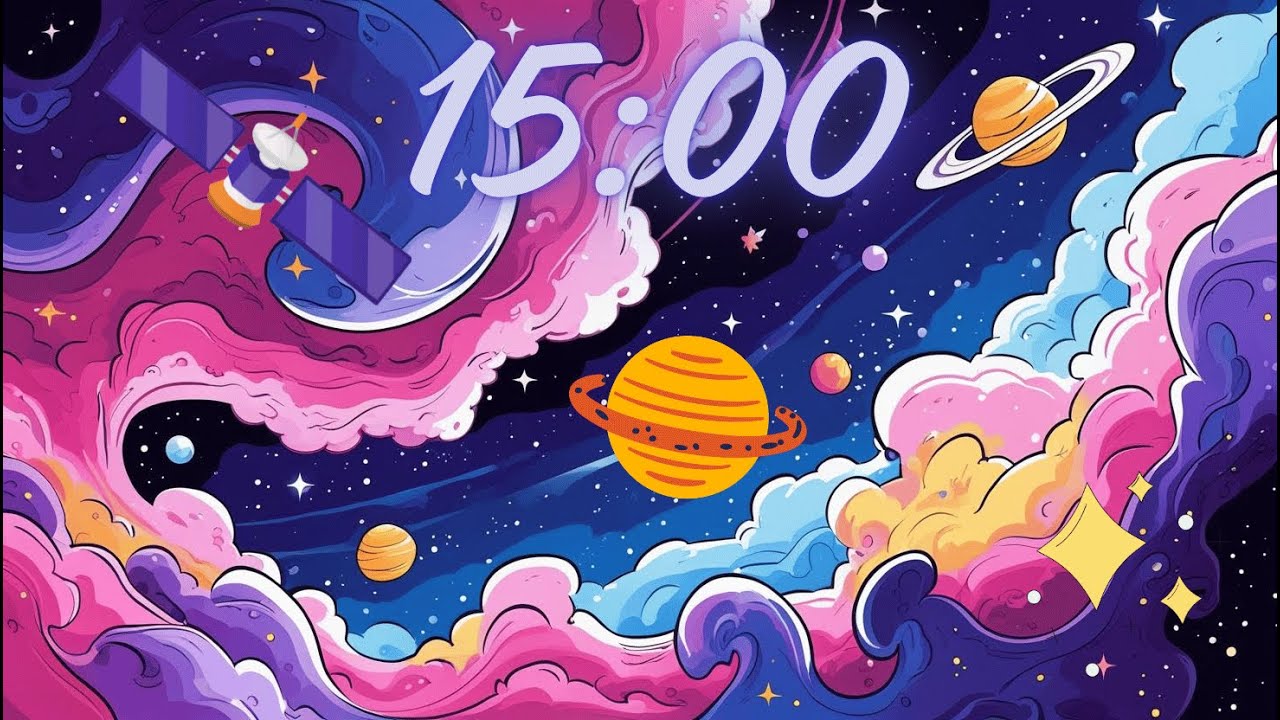 15 Minute Countdown Timer With Music (Celestial) - Outer Space Planets