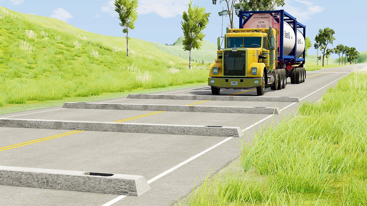 Mobil vs Speed Bumps #23 - BeamNG Drive