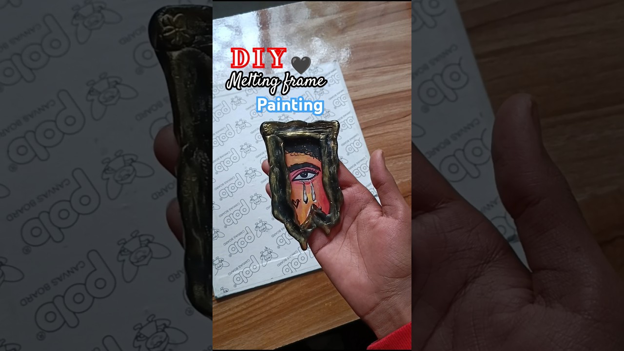 I made this melting frame painting from clay🖼️😱#shorts #painting