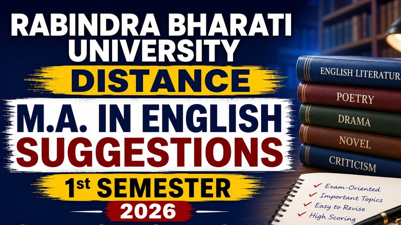 RBU Distance 1st Semester M.A. English Suggestion 2026