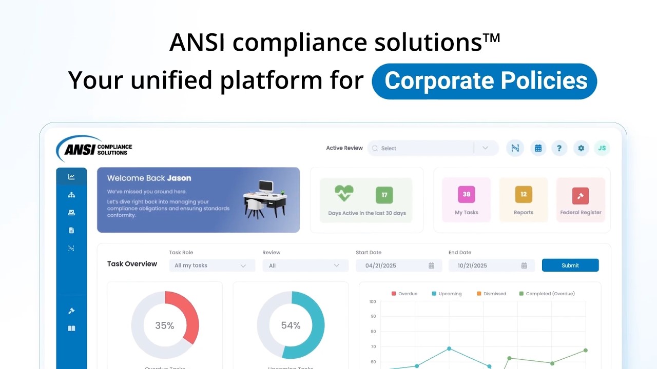 Compliance Management Software Product Demo Video | Clean UI Animation for USA-Based Company - ANSI