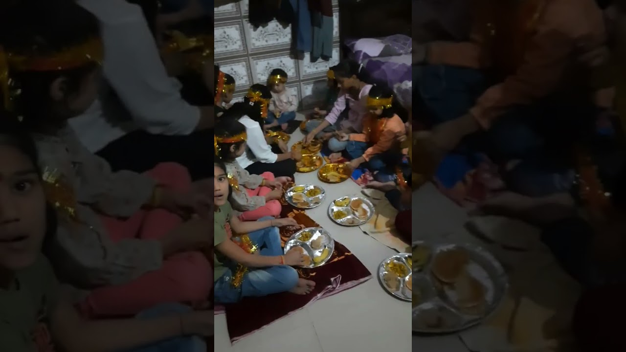 navratri Kanya poojan 🙏 #navratri #kanyapoojan #shorts ##trending #viral #short
