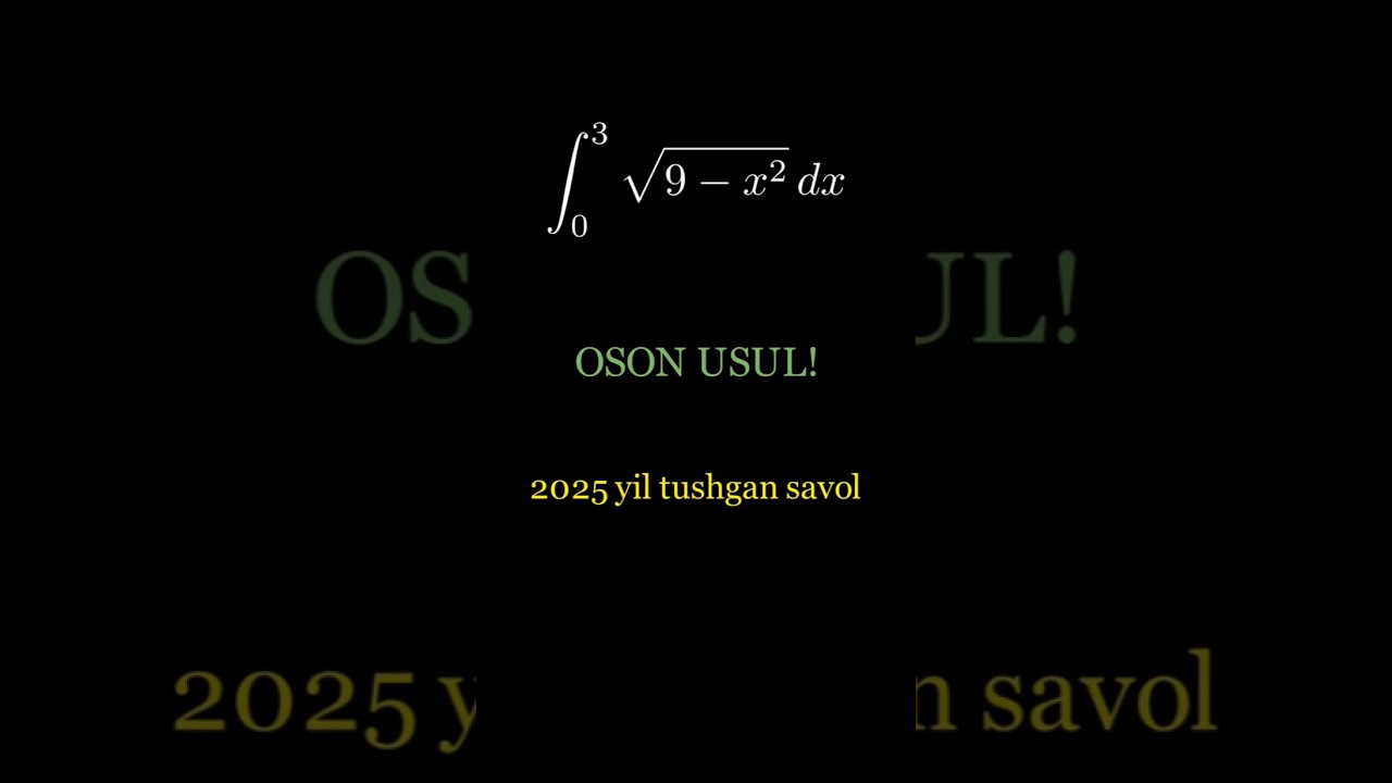 2025 yil tushgan savollar. DTM. Matematika #009