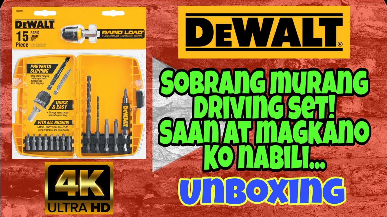 DEWALT DW2513 Rapid Load 15 Piece Drilling and Driving Set in Plastic Case UNBOXING (4K )