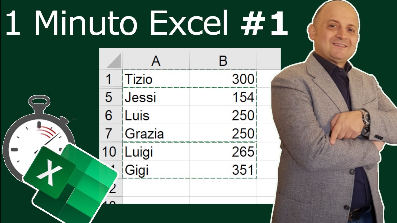 Un minuto Excel #1, Copiare ed incollare solo celle visibili (how to copy and paste visable cells)