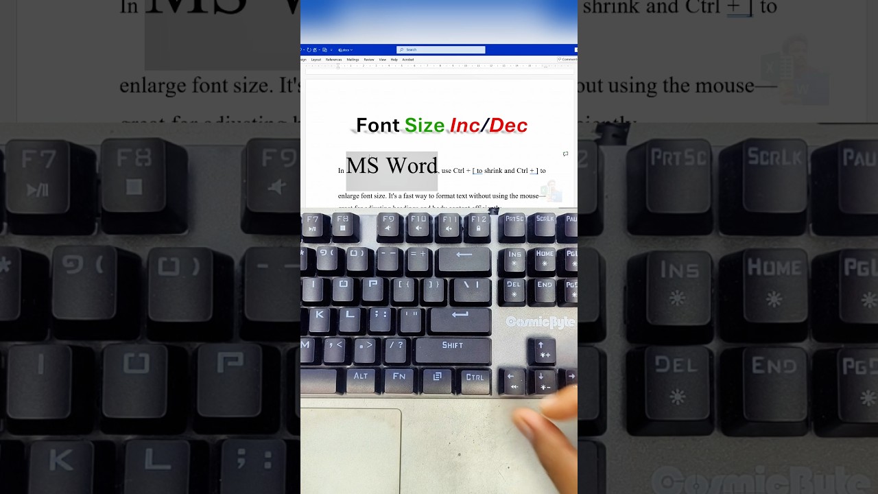 Change Font Size in MS Word WITHOUT Your Mouse &ndash; It&rsquo;s Genius! #tricks #shortcut #Keyboard