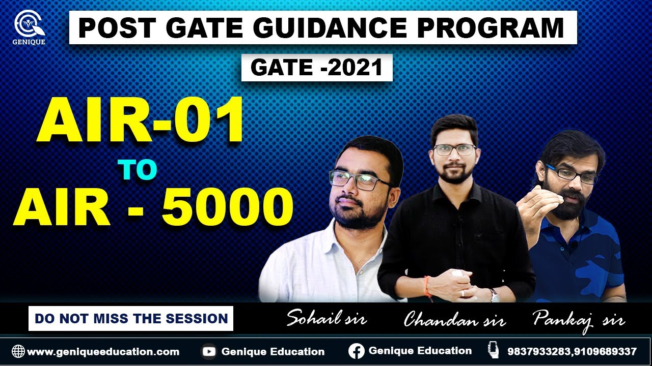 POST GATE GUIDANCE PROGRAM || GATE - 2021 ( AIR -01 TO AIR - 5000 ) | LIVE 26 MAR. @09:00 PM