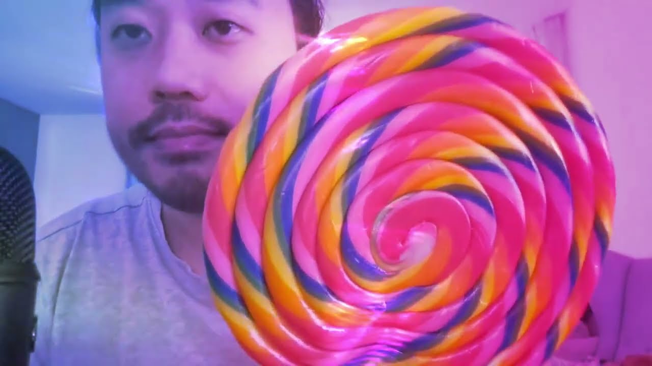 ASMR GIANT RAINBOW LOLLIPOP 🍭 MOUTH SOUNDS & LICKING 🍭