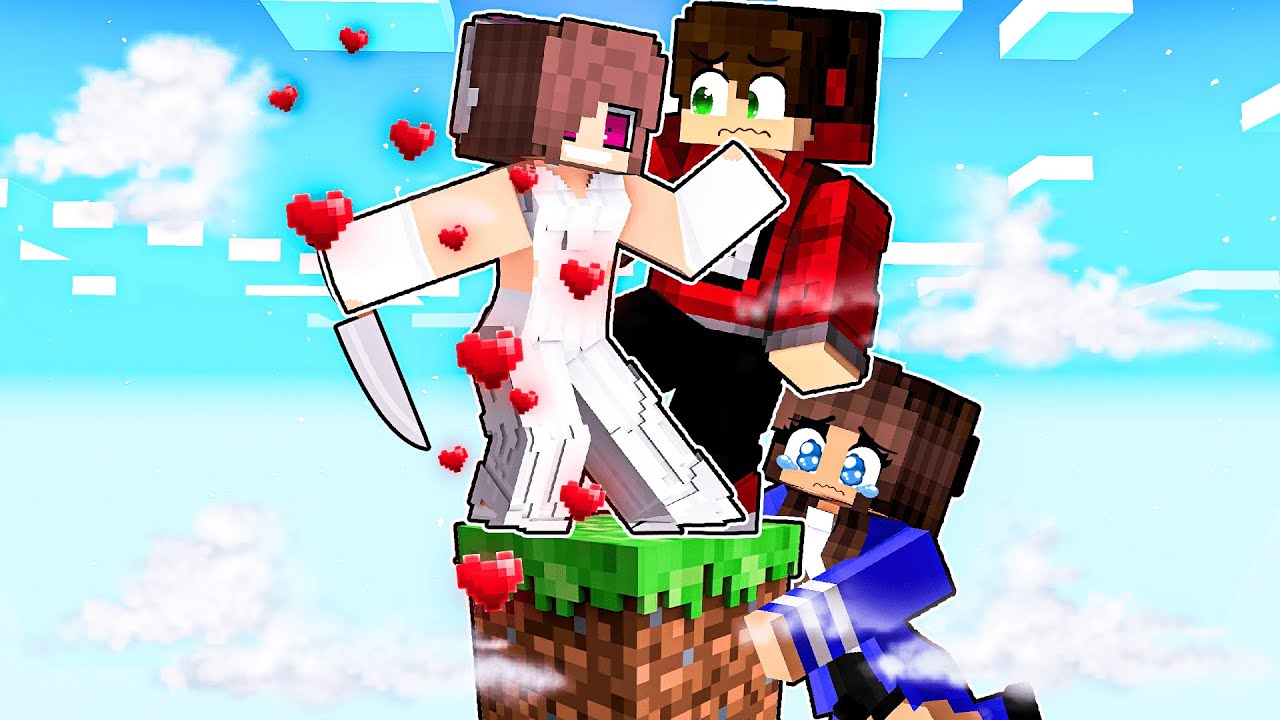 CASAMENTO YANDERE com a FAMÍLIA YANDERE em APENAS um BLOCO no Minecraft