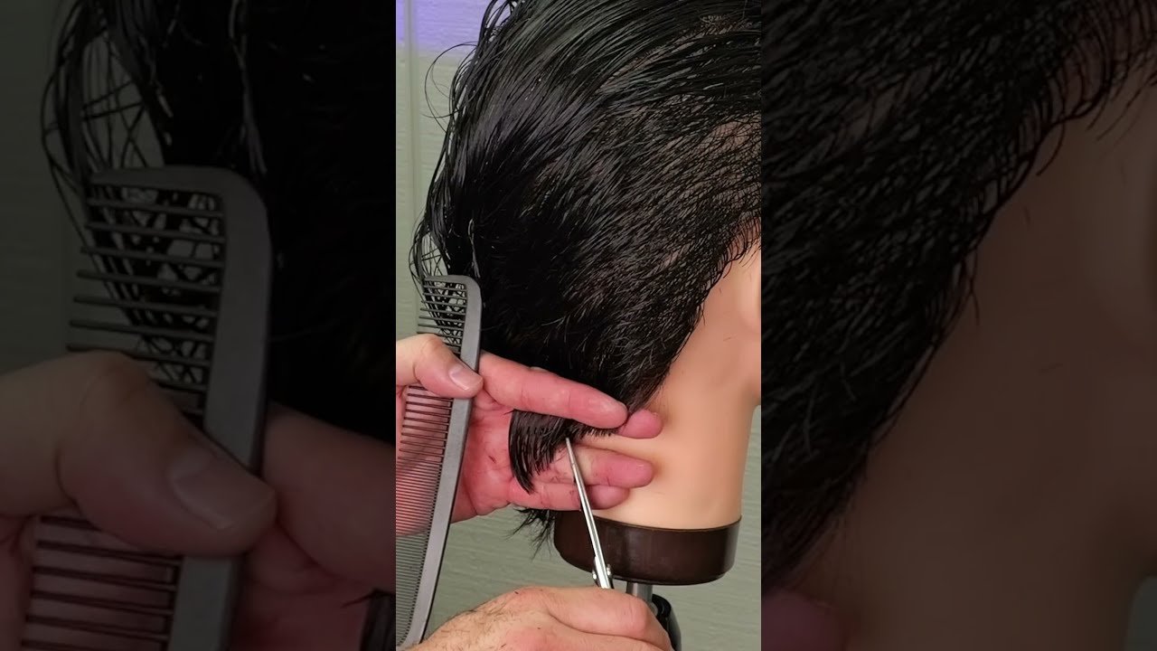 Men's Classic Vintage 1950's #ducktail Haircut Tutorial using Scissors #shorts #short