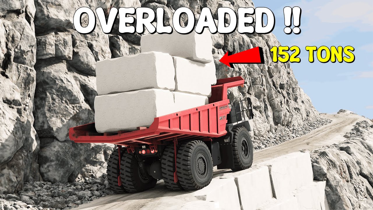 ALMOST DIED!! | Hirochi HT-55 OVERLOADED Marble Transport | BeamNG.Drive Cinematic