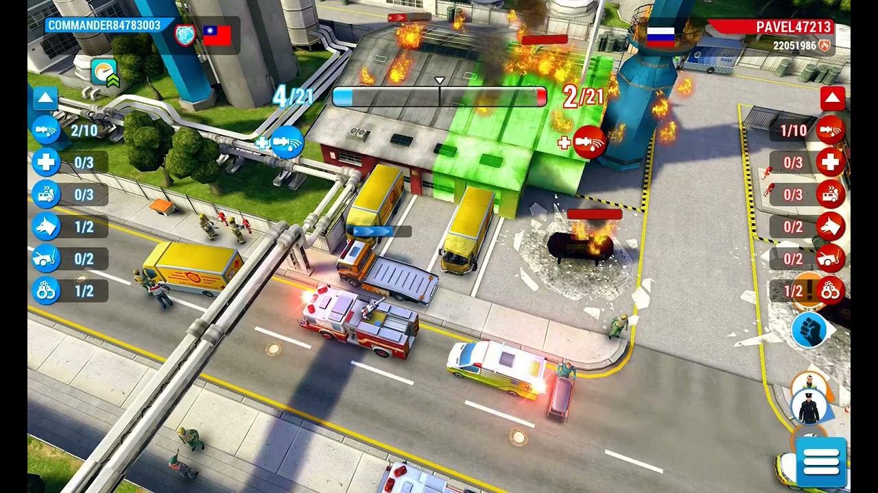 Emergency HQ, Hero Level 222, 1 vs 1 Mission, Fire raisers ignite gas tanks