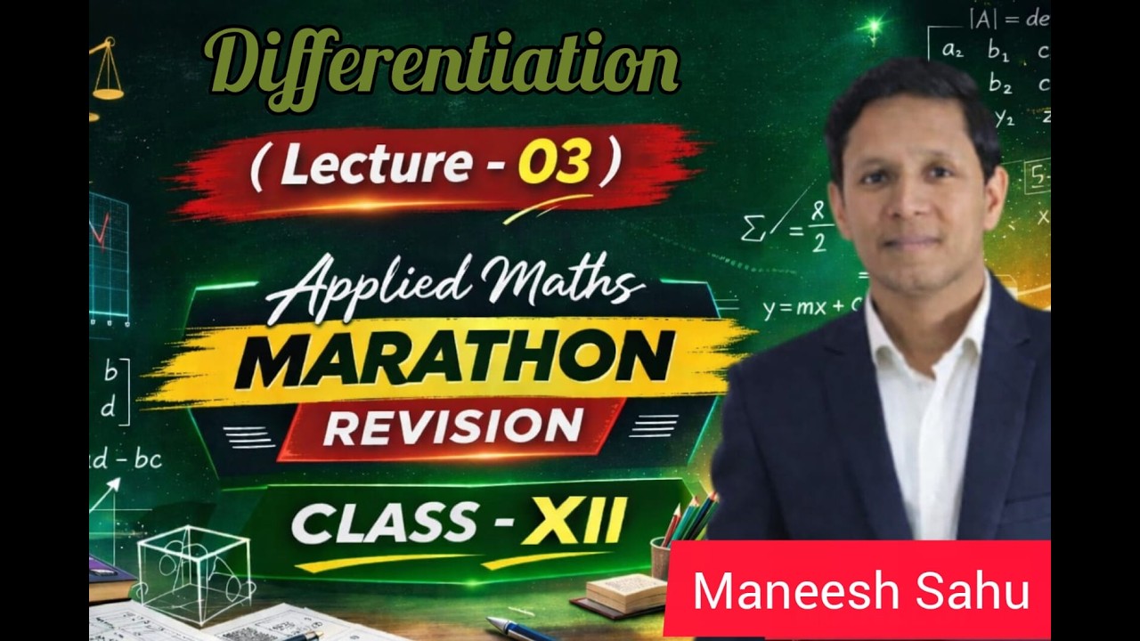 DAY 3 I 12 th board Applied Maths marathon Revision 2026 I PACE
