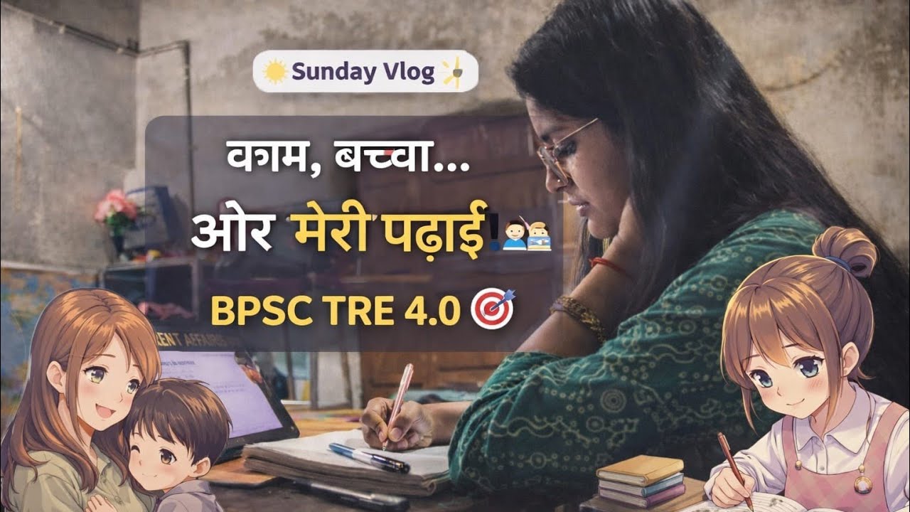 Study vlog : My study routine on Sunday 📖💥// काम ,बच्चा और उसके साथ अपनी पढ़ाई कैसे करती हूं ।💥💥