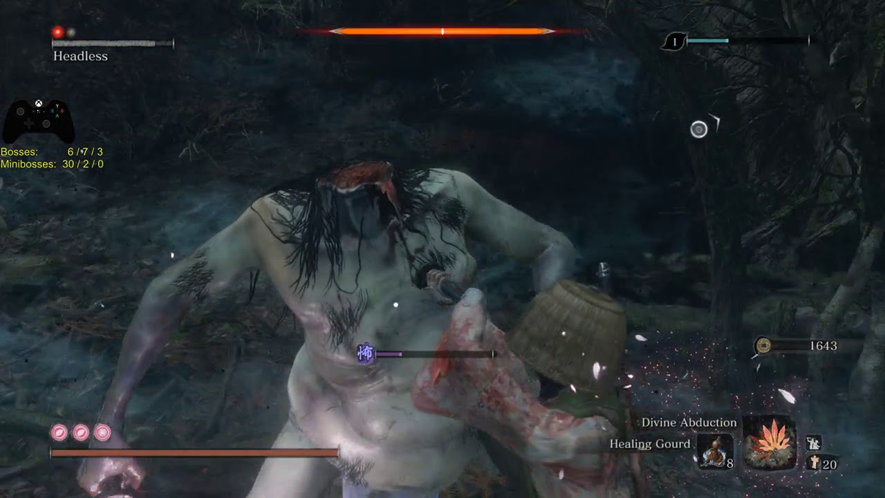 Sekiro - Headless - deathblows only (no attacking), no pacifying agent