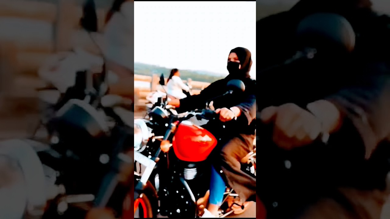 hijab girl rider hijab girl riding Royal Enfield 