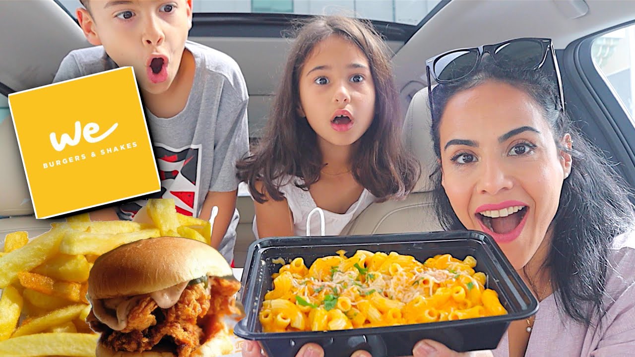 TRYING WE BURGERS AND SHAKES |😅 أكتشفت ألذ مطعم سريع ـ العيال انصرعوا