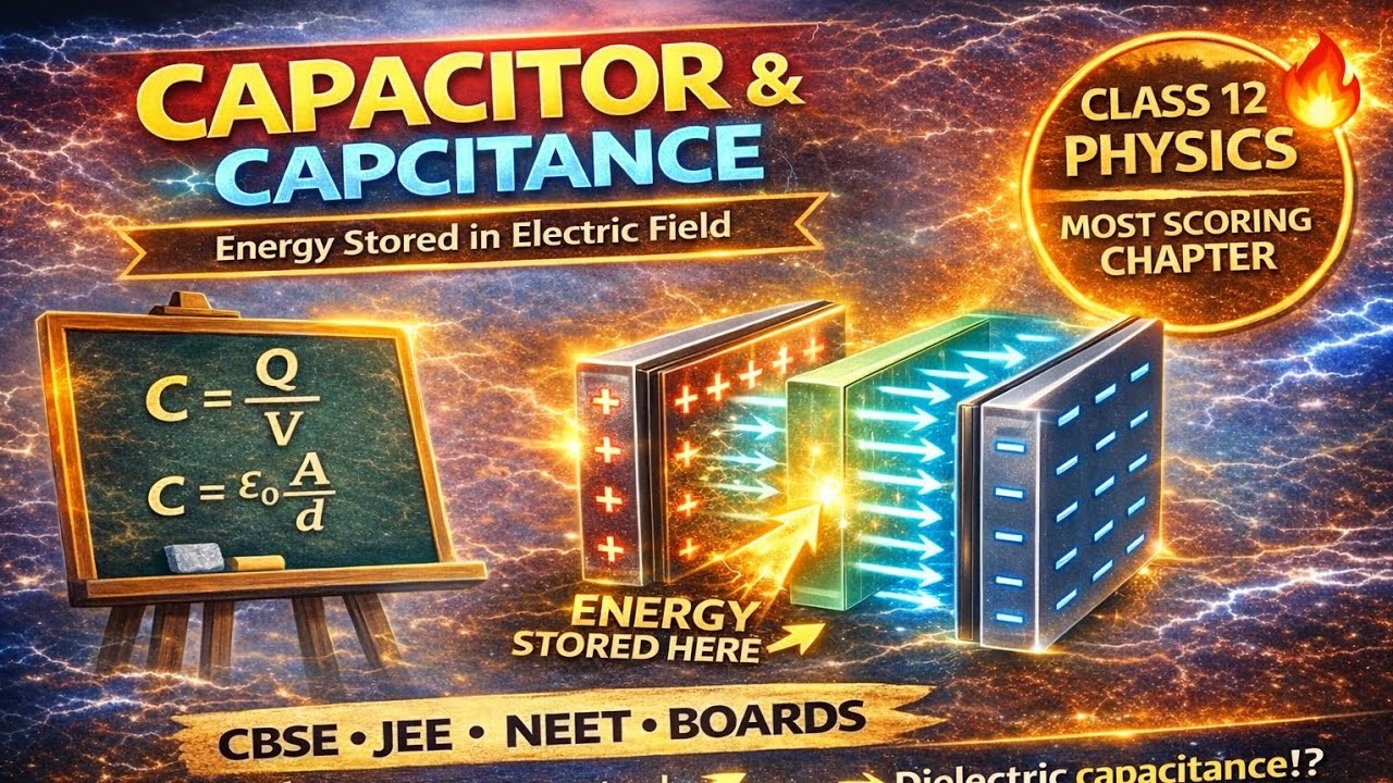 Capacitor & Capacitance Full Concept 🔥 Class 12 Physics | Energy Stored in Capacitor