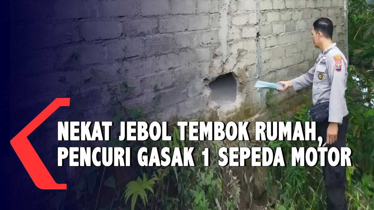 Nekat Jebol Tembok Rumah, Pencuri Gasak 1 Sepeda Motor