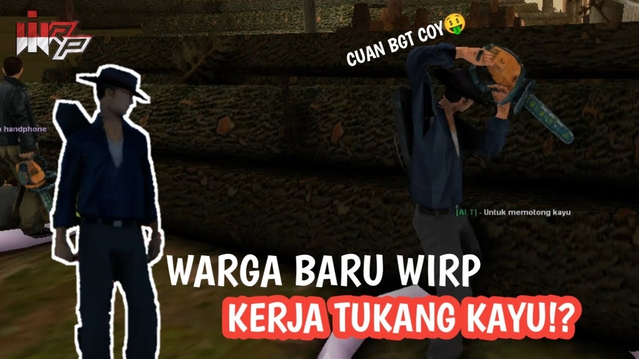 Kerja keras sebagai tukang kayu di server warga indo roleplay || gta samp Indonesia