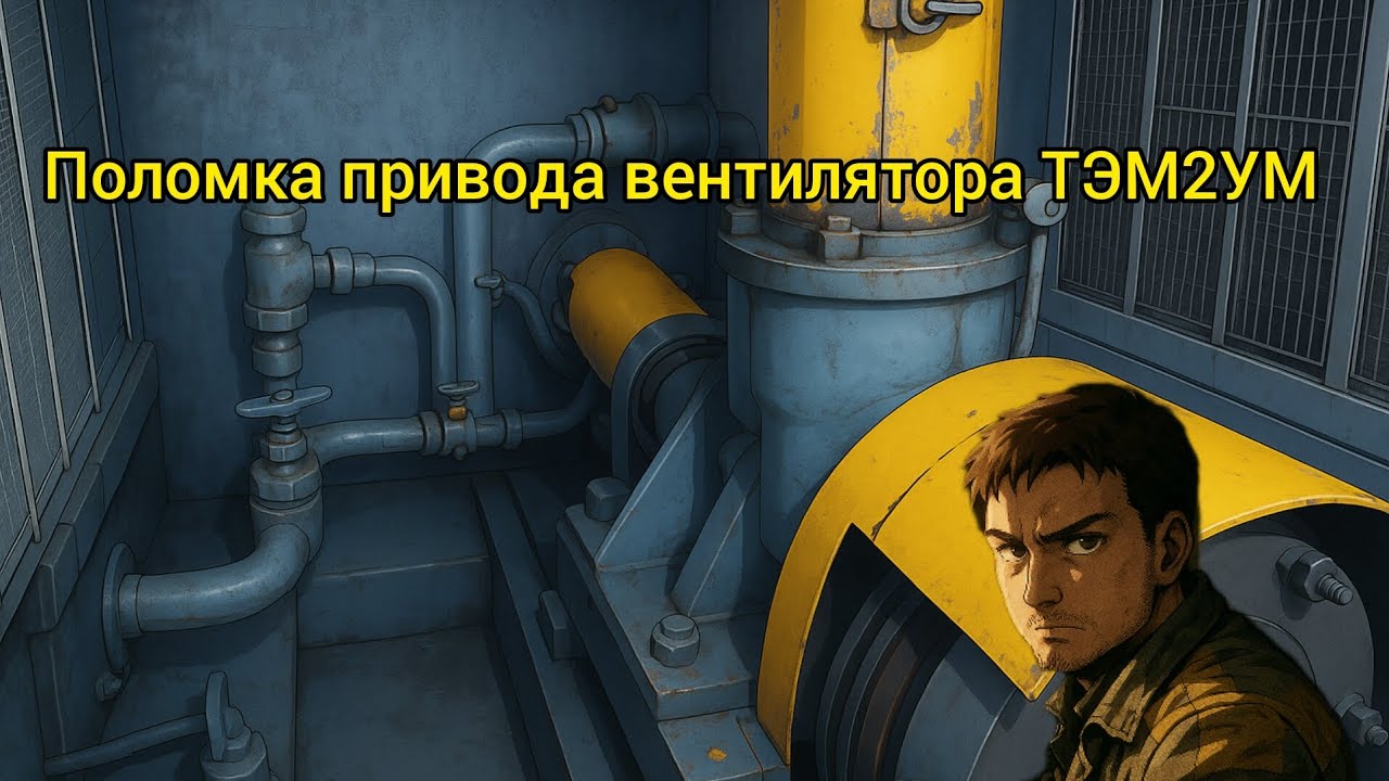 Поломка привода вентилятора ТЭМ2УМ  (ТЭМ2). Слив масла с углового редуктора шахты холодильника
