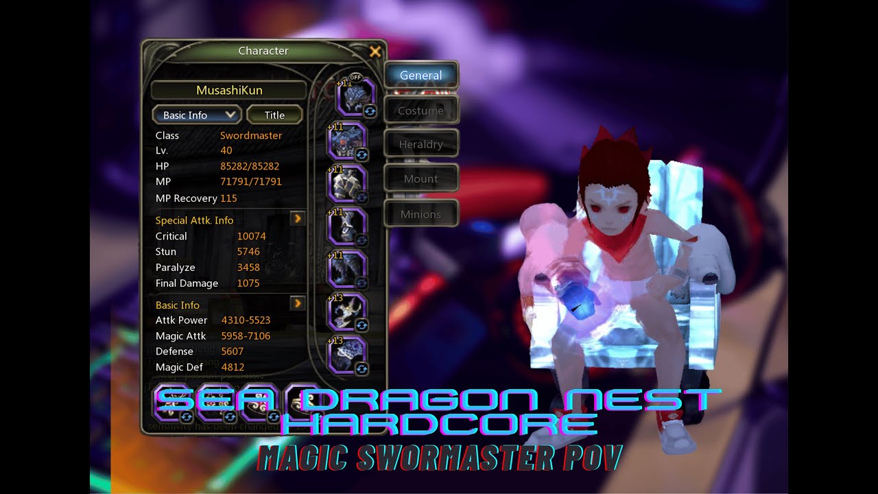 Dragon Nest Classic - Sea Dragon Nest Hardcore Mode! Magic Swordmaster POV
