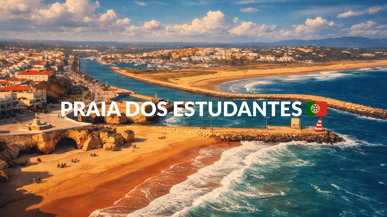 Praia dos Estudantes 🌊 | Cinematic Ocean Cliffs From Above 🇵🇹 | Portugal Travel 4K