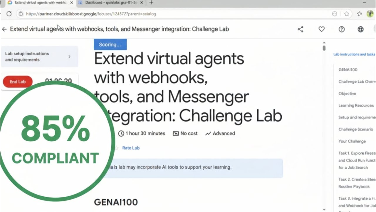Extend Virtual Agents with Webhooks & Messenger Integrations | Challenge Lab #Google Cloud #genai 