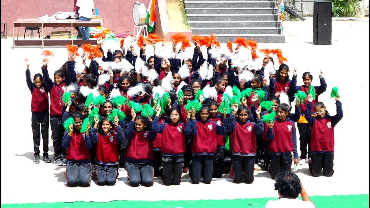 Montessori Elite E.M senior secondary school, Anantapur 2023 independence day event  Aerobics dance