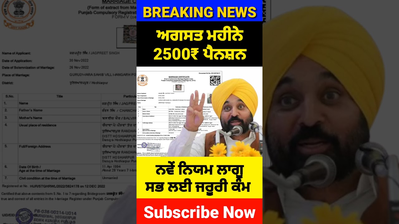 2500 pension scheme in punjab 2026 | 2500 budhapa pension | 1000 pension scheme for women 2026
