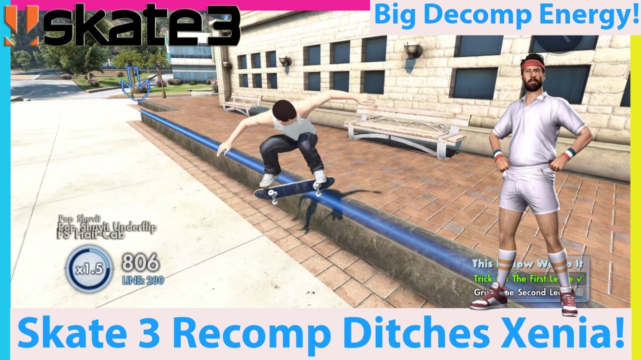 Skate 3 Recomp Bails on Xenia for Native Renderer! More Xbox 360 Recomps