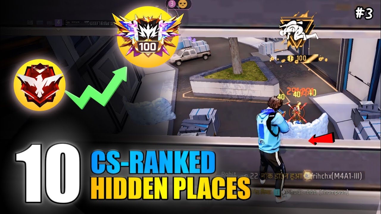 Free Fire CS Rank Hidden Places Solara Map 2025 🔥 | Top 10 Secret Spots & Grandmaster Push Tricks