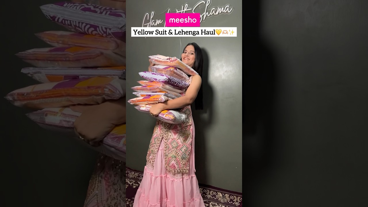 Huge Yellow Suit & Lehenga Haul from Meesho #meesho #shorts