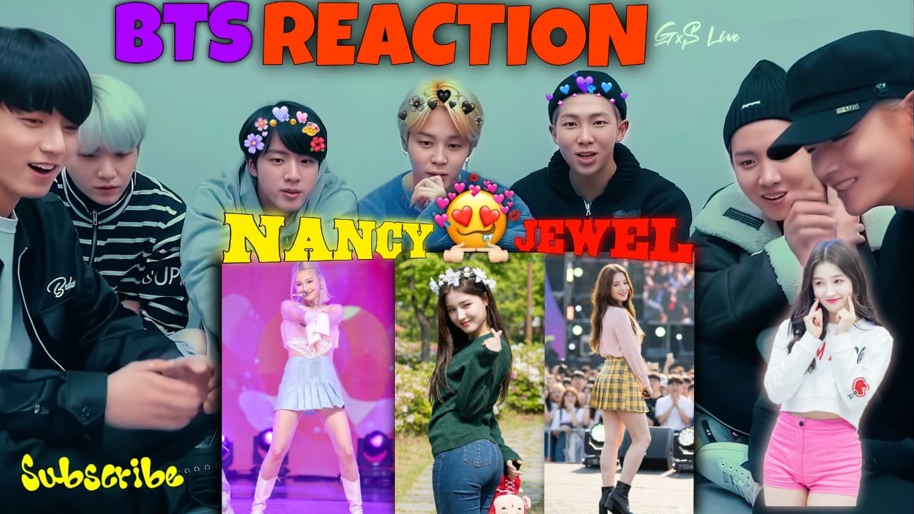 BTS Members React to Nancy Jewel 😍 | V, Jin, Jimin FUNNY & SHOCKED Moments 👀😂