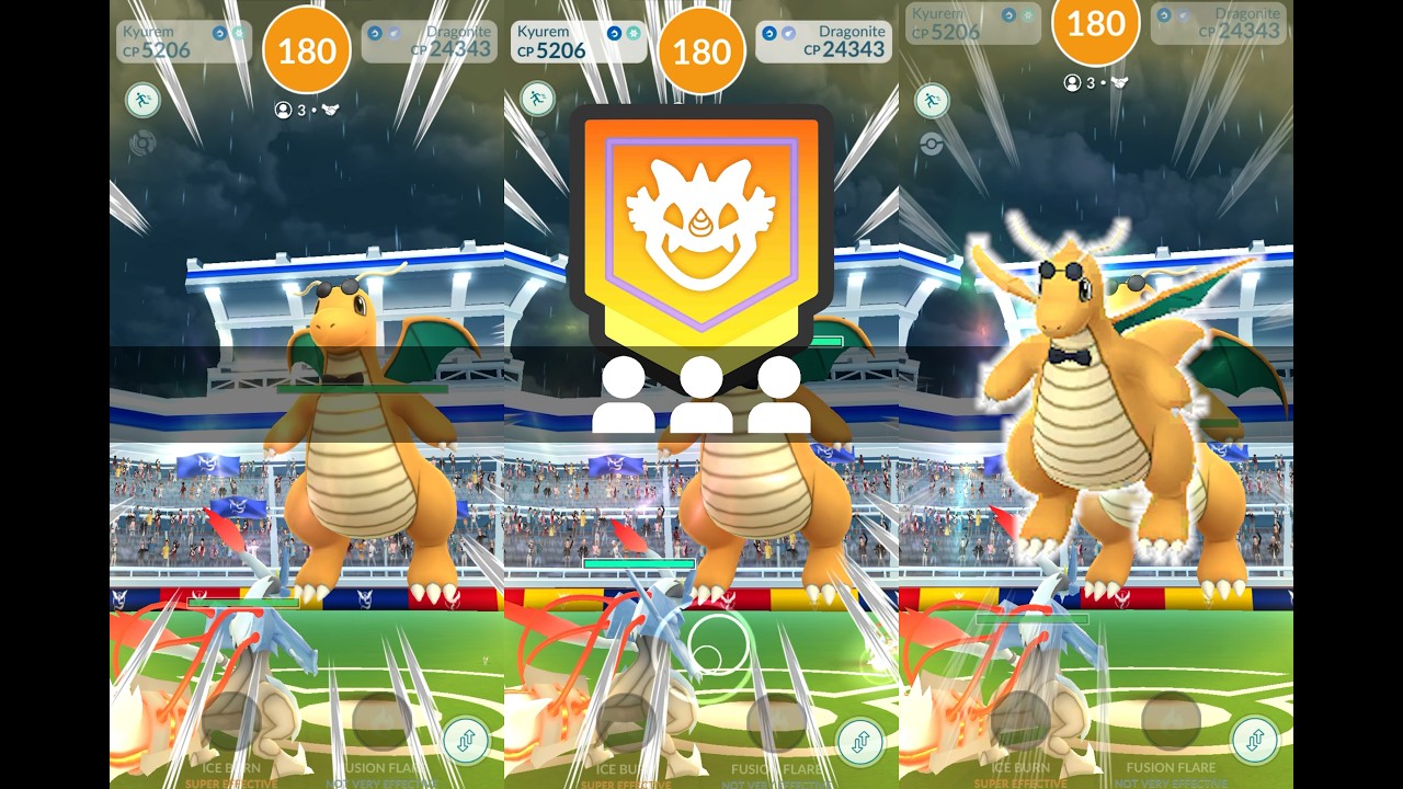 Fashionable Dragonite TRIO Raid Battle