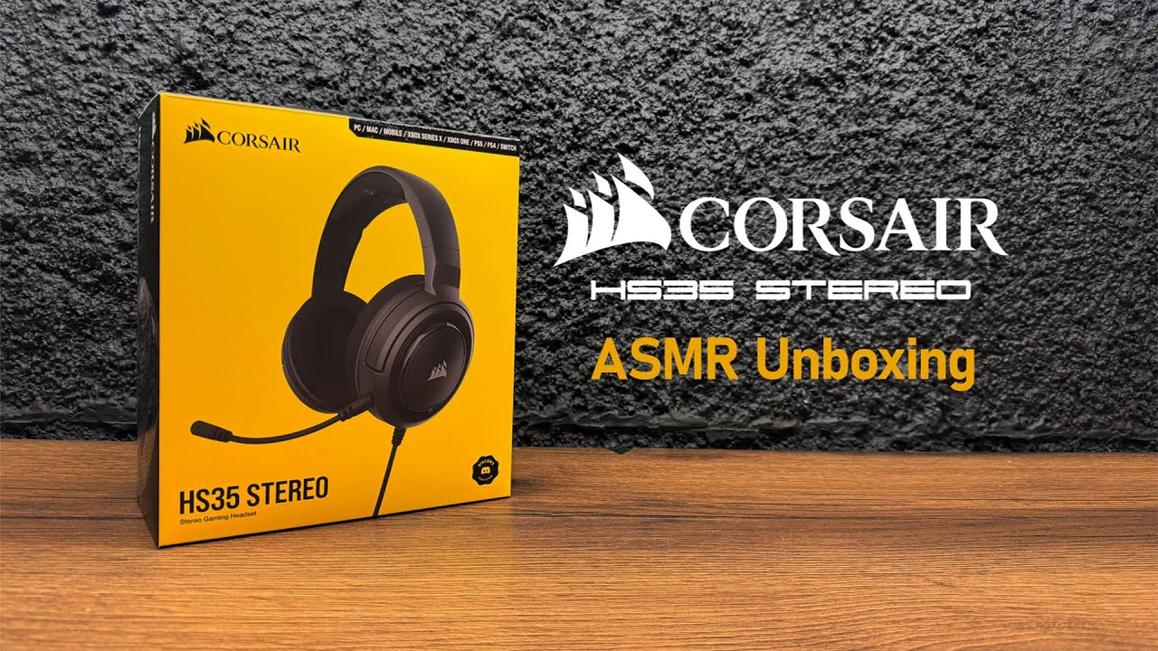 ASMR Unboxing of Corsair HS35 Stereo Headset by Intellence