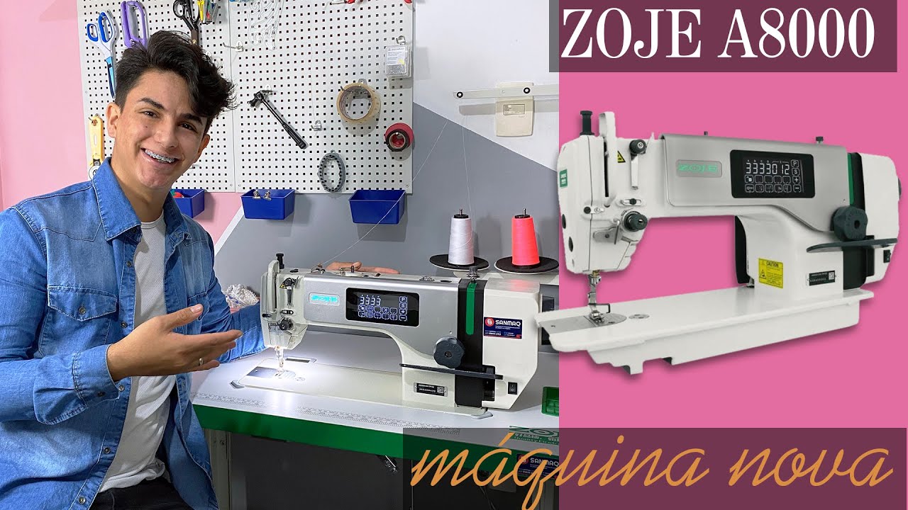 Minha Nova Máquina de Costura Reta Industrial: ZOJE A8000 [Eletrônica Com motor Direct Drive]