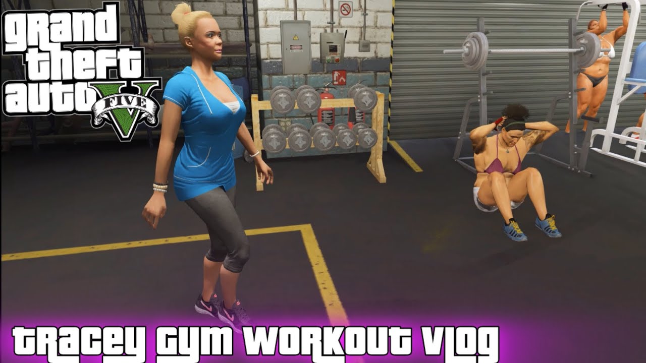 Tracey Works Out At The Los Santos GYM! (GTA 5) (Gym Vlog) Caught by Michael