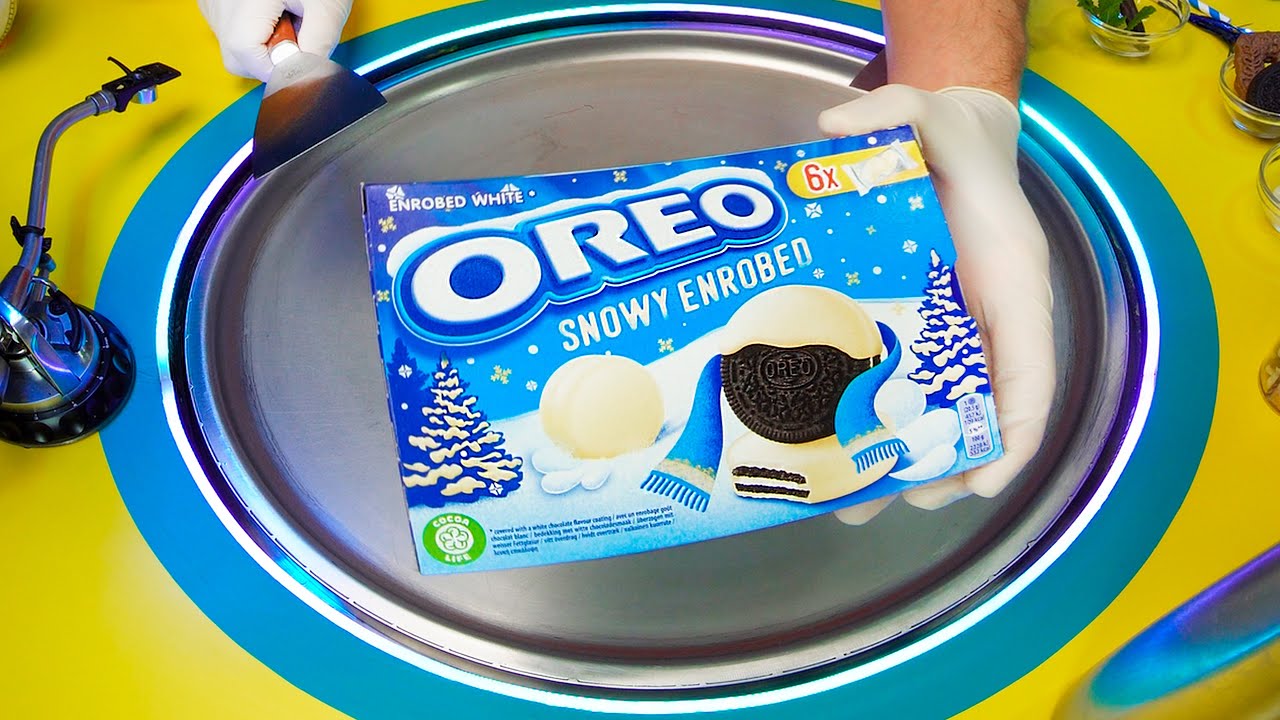 Snowy OREO Ice Cream Rolls | ASMR 🎧