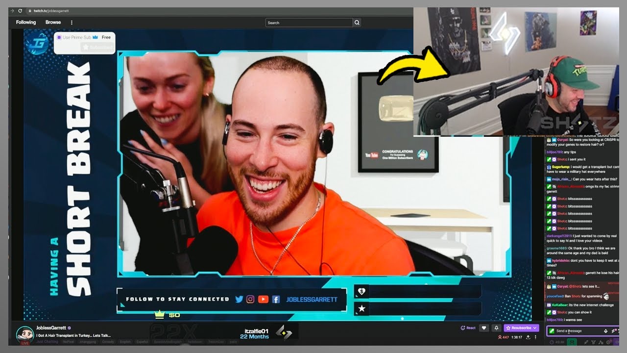 Shotz Reacts To Garrett's Hair Transplant