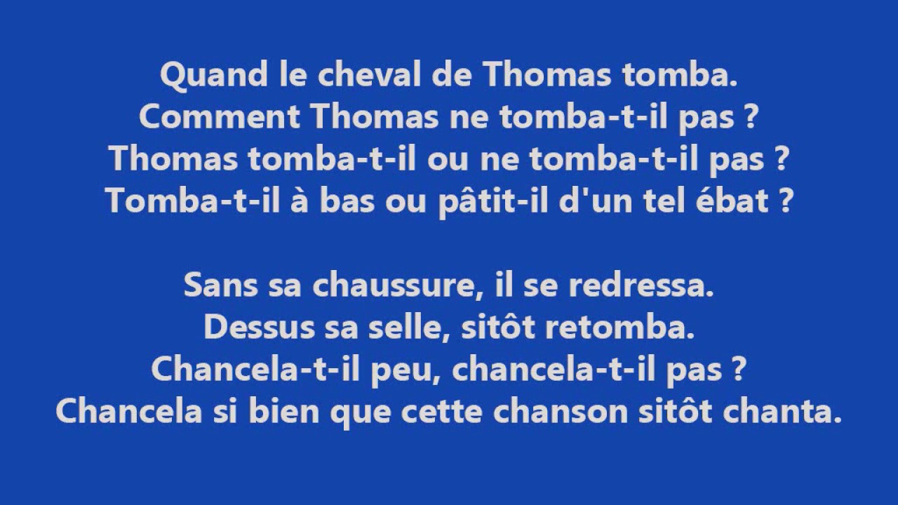 Le cheval de Thomas Paroles - Paroles de chanson fran&ccedil;aise