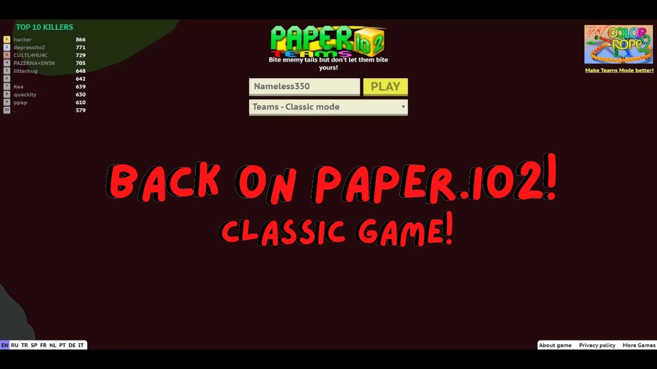 Returning to a classic! | Paper.io 2 [Teams Mode] Gameplay (No Commentary)