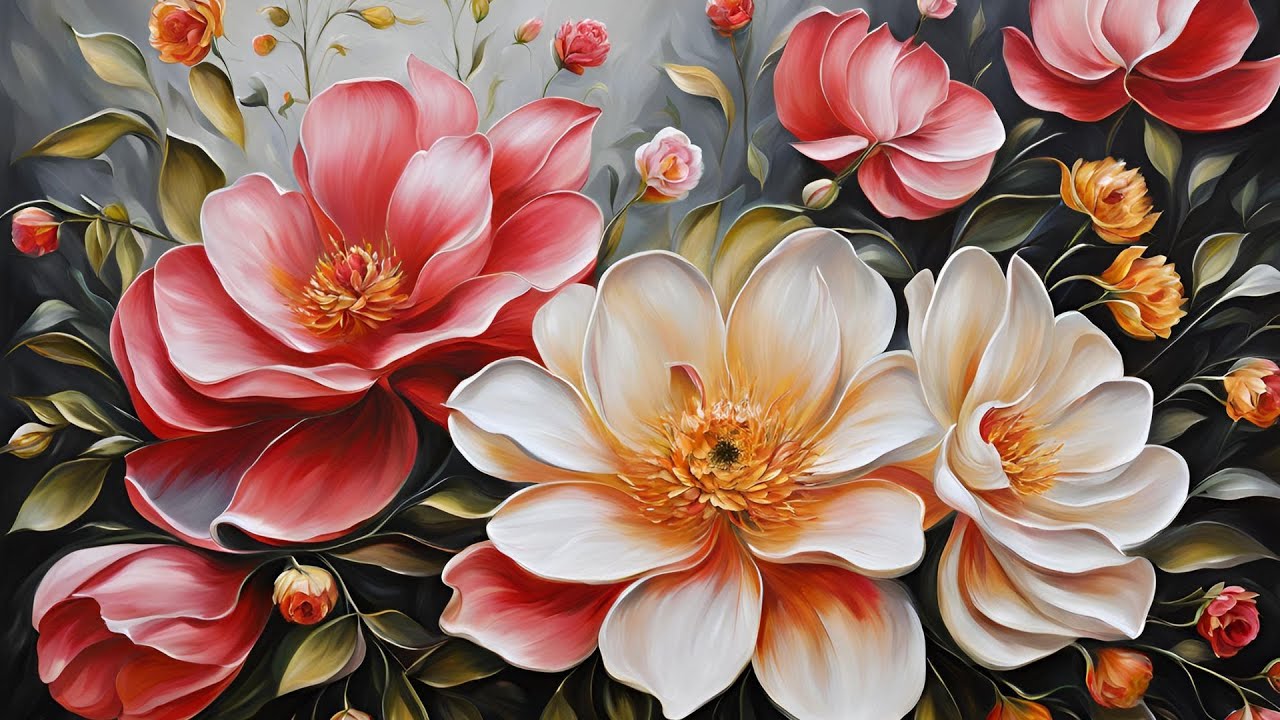🌸 3D Floral Art Paintings | Relaxing Flower Aesthetic | 1 Hour of Stunning Digital Flowers 🌿