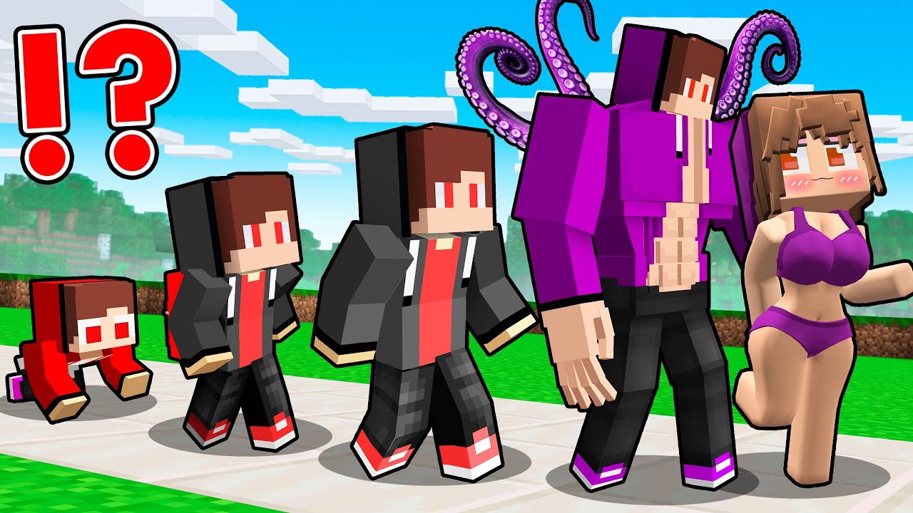 STRONG DARK JJ LIFE CYCLE! JJ EVOLUTION with MIKEY in Minecraft - Maizen