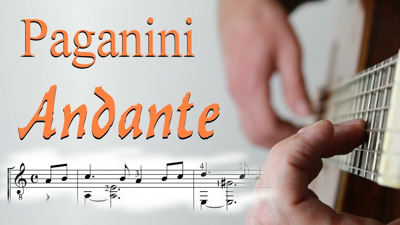 Paganini - Andante - Easy Guitar Tutorial (score & TAB)