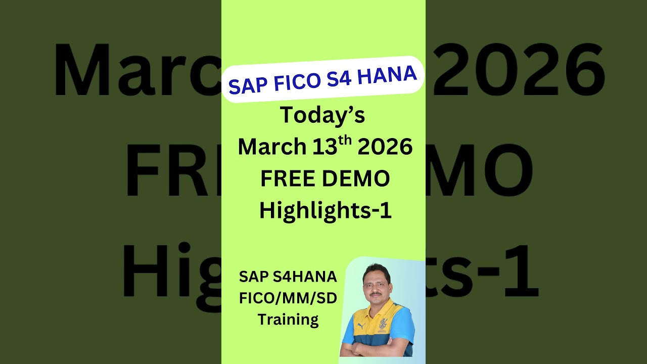 Today's Free Demo Highlights-1 || SAP S4 HANA FICO Tutorial || Veera #saps4hana