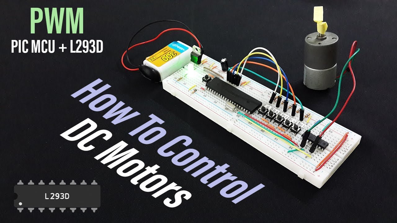 DC Motor Control (Speed + Direction) - L293D | التحكم بموتور DC و ميكروكنترولر