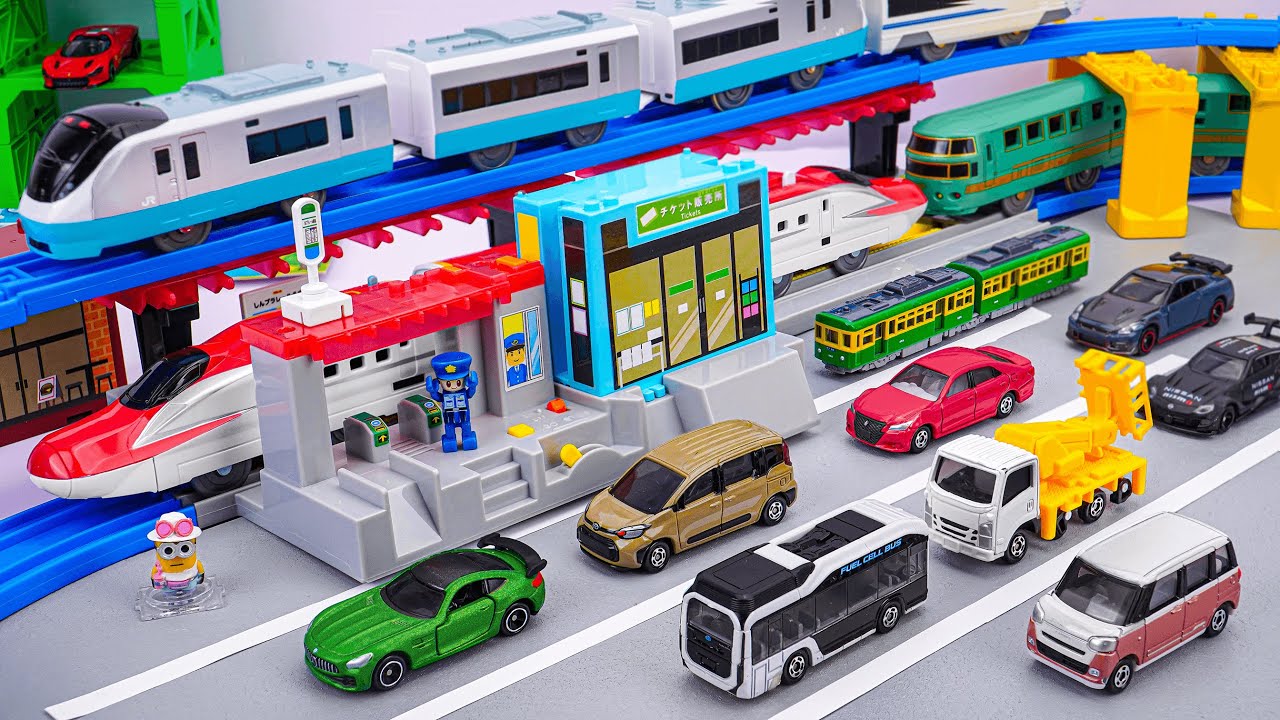タカラトミー プラレール ステーション 4WAYトレイン | タカラトミー プラレール S-14 E6系新幹線こまち＆トミカ メルセデスAMG GT-R