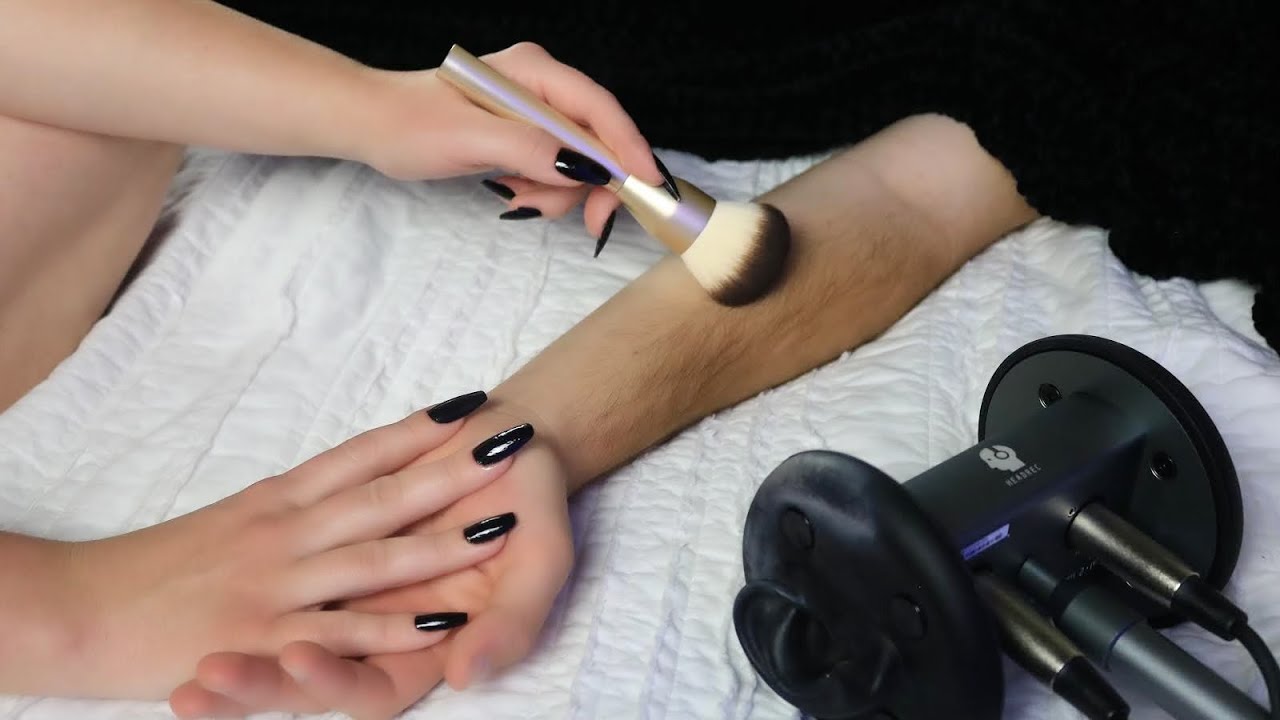 gentle skin/arm massage, brushing, & scratching ASMR